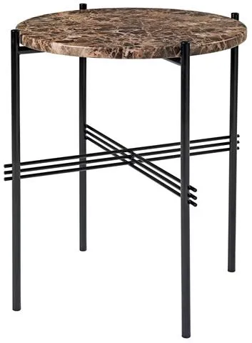 GUBI TS Sidebord Rundt Ø40 Sort/Brun Emperador Marmor