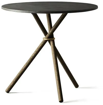 Eberhart Aldric Cafébord Ø80 Mørk Beton/Mørk Egetræ